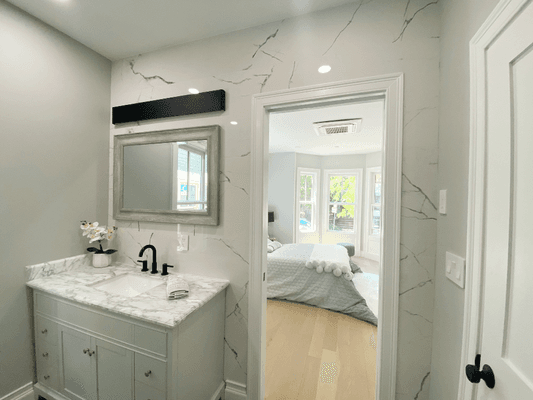 Master bedroom and bathroom renovation.