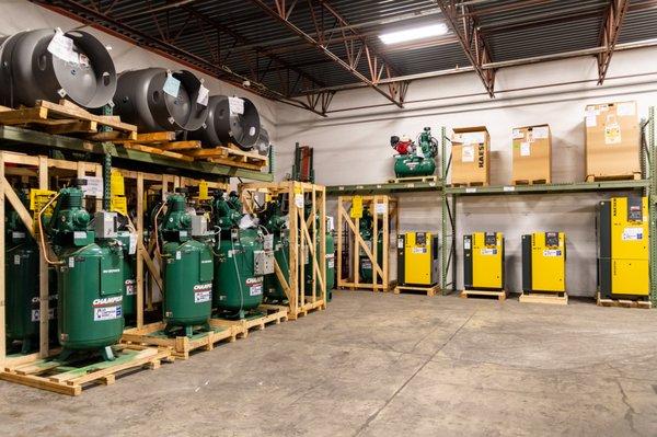 Warehouse Inventory, Kaeser and Champion compressors