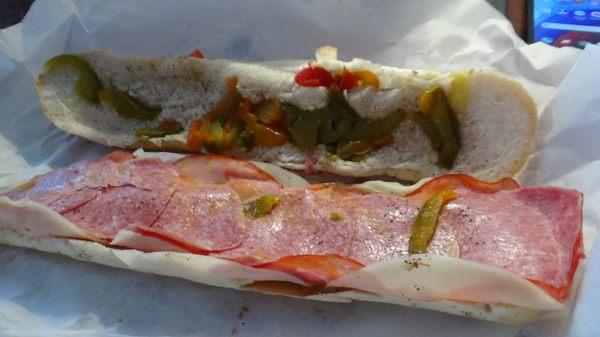 Lombardo's Regular Hoagie(Premade Meat, Cheese, Sweet Peppers)