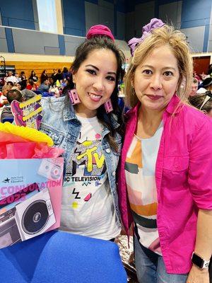 80s-themed HCDE convocation 2023. With one of my PTs!