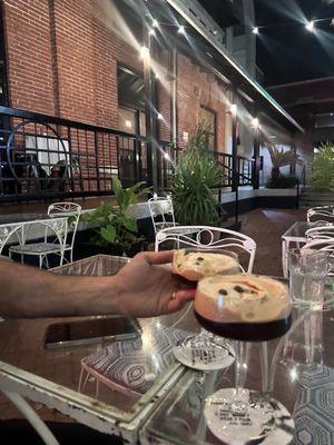 expresso martini in outside seating area