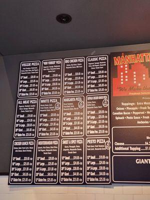 Updated menu/pricing as of 8/2023