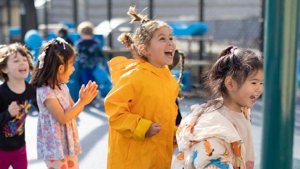 Preschools on the outdoor playground