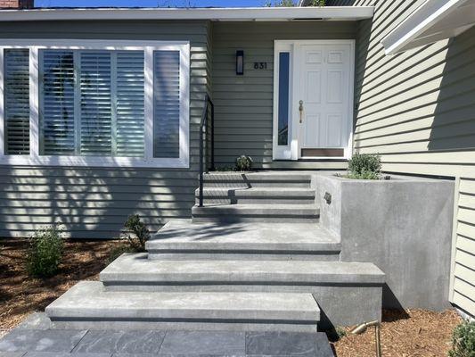 concrete stair entry