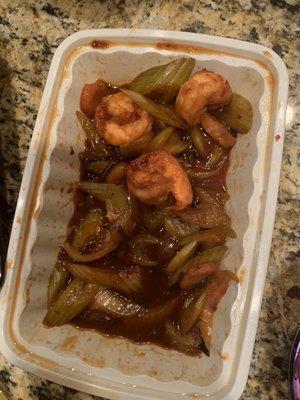 Shrimp in Garlic Sauce -TOO much celery!