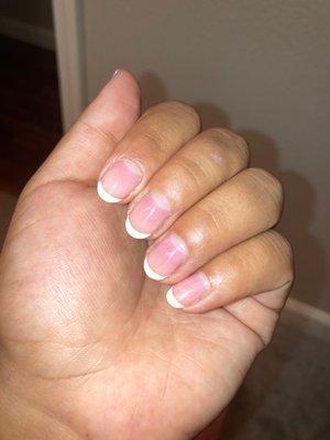 Gel French Tip manicure (real nails).