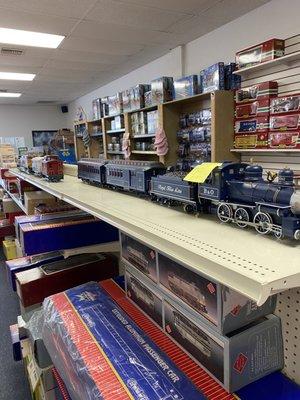 So many boxes of model trains and sets to get you started.