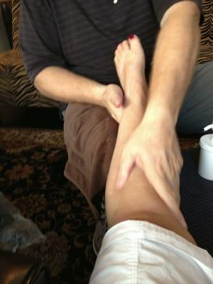 Me getting my 75 minutes foot massage!