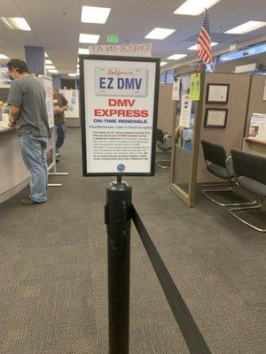 The line for DMV Registration.