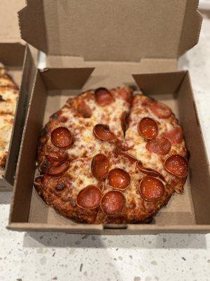 Extra pepperoni mini pizza