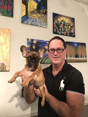 My french bulldog puppy with Dr.Andy