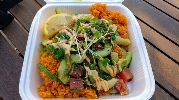 Ahi Poke over Red Rice