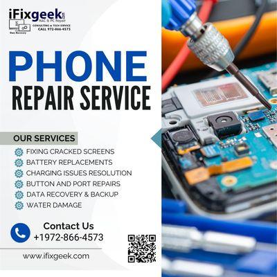 Is your phone screen cracked, battery not holding a charge, or experiencing other issues? If you're in need of reliable phone repair service