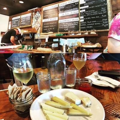 Cheese plate with wine pairing.