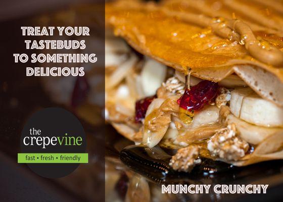 The Munchy Crunchy is a delicious crepe filled with goodness! If you're in the Altamonte Springs, FL area, come check us out! 249 W State Ro