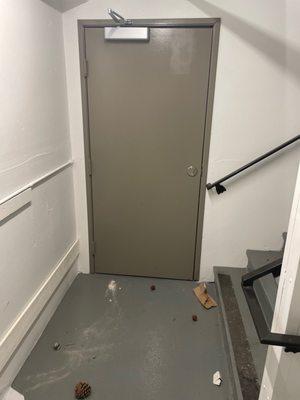 The door access from the stairwell to my storage unit