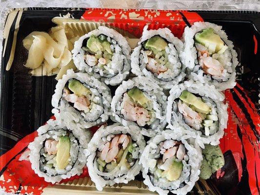 Shrimp California rolls