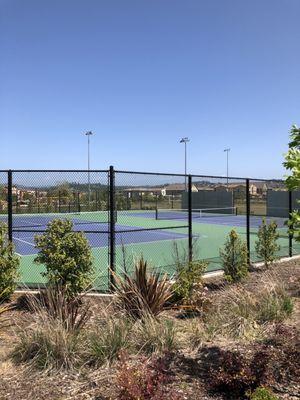 Tennis courts. The other side of the tennis walls are used as a soccer wall.