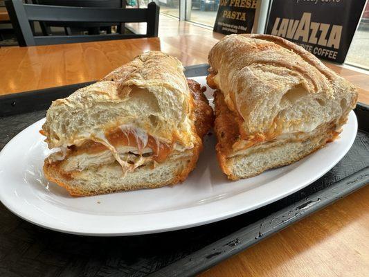 Amazing chicken vodka parm on the best bread