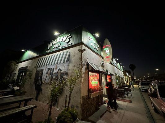 Corner photo at night.