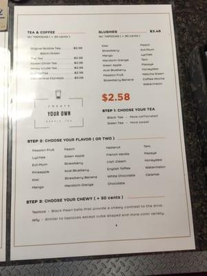 Cafe 88 new drinks menu