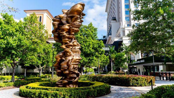 The Plaza Coral Gables Public Art Program includes Tony Cragg's "Mean Average."