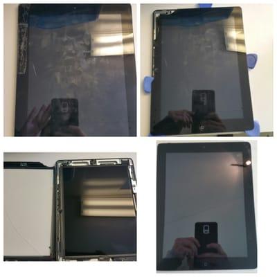 A before during and after photo shoot with a black iPad 2