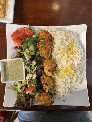 Chicken plate with saffron rice