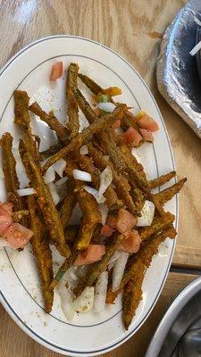 Fried okra or bhendi fry