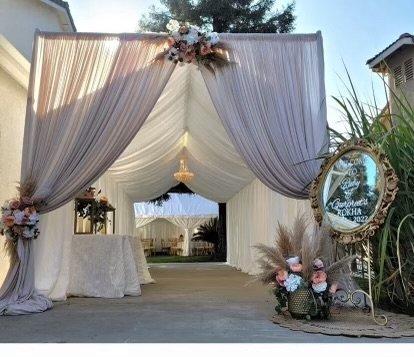 Tent liner and entrance set up