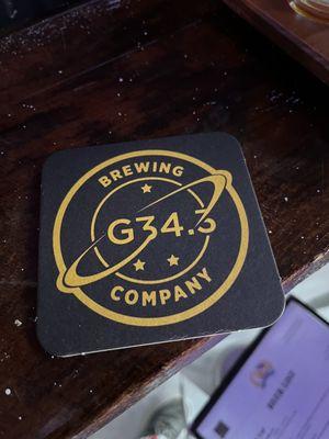 G34.3 logo on coaster