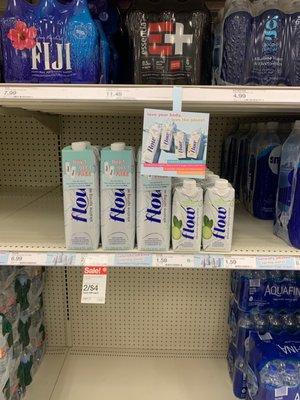 Flow Water-Naturally Alkaline Spring Water. Organic flavored options with no sugar/calories. Eco-sustainable package. New & Here at Target!!