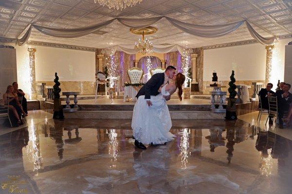 Tuscany Ballroom first dance with Sparkle Fountains