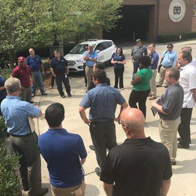 SFM Managers learn about stormwater retention systems from the Nashville Metro Water Stormwater Division.