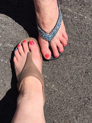 Mom and daughter pedicure.