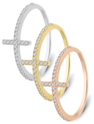 Diamond Cross Ring 0.13ct tw SI1 Available in14k White Gold, Yellow Gold & Rose Gold Only $290.00