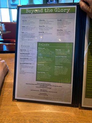 Menu: Starters, Soups & Salads