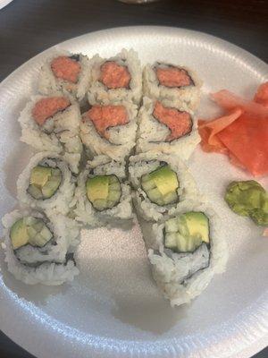 Vegetable Roll & Spicy Tuna Roll