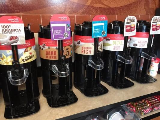 many flavored coffee here