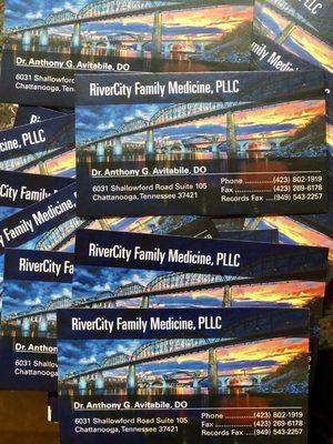 RiverCity Family Medicine's business cards