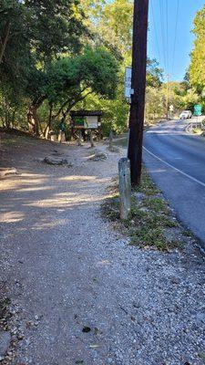 The trail head on the East Side of land park drive