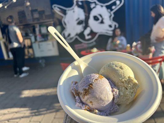 Lavender & mint julep boozy ice cream