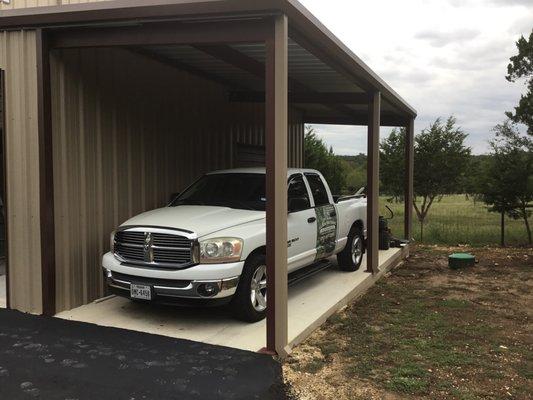 Carport before concrete coating