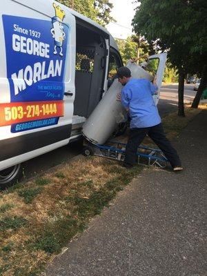 Goodbye old rusted out water heater !