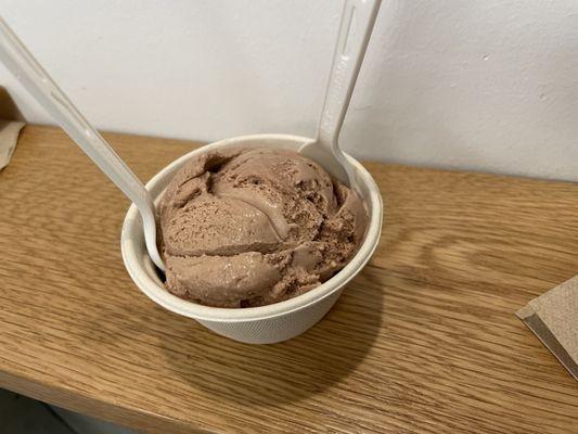 Single Scoop of Chocolate Hazelnut Ice Cream