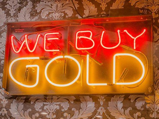 we buy gold neon sign