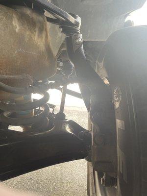 Brake line not bent causing line to kink and lose pressure when wheels are turned.