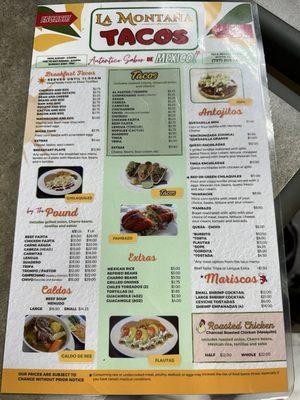 Updated Menu