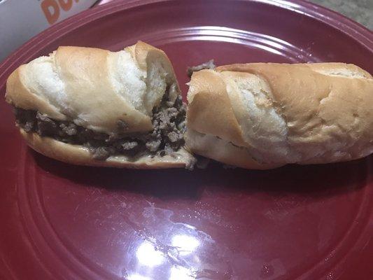 The mushroom Philly cheesesteak