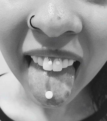 Nose/smiley/ tongue piercing